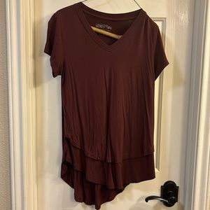 Latched Mama nursing tee in maroon